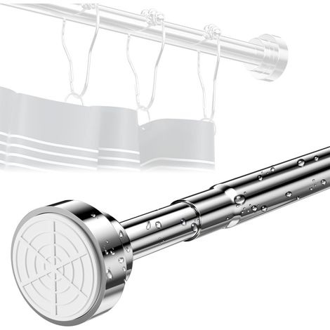 Bastone per tende da 65-100 cm senza foratura in acciaio inox, asta per doccia solida ed estensibile, asta per tende telescopica, asta girevole regolabile per guardaroba da bagno, armadio da cucina
