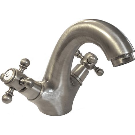 Mezclador de lavabo de un solo orificio con caño bajo en acero gris Tiffany de PAINI