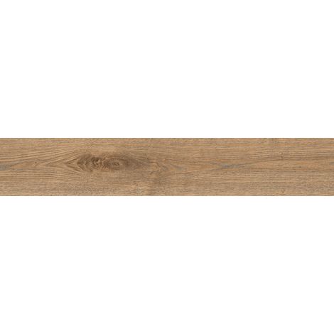 Mexen Wood Ville Grès marron émaillé rectifié G1, carreau de sol et mural aspect bois 120 x 20 cm, carving