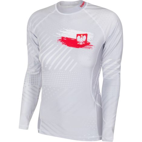 Langarm-Rashguard für Damen, Polska Prime XL, weiß
