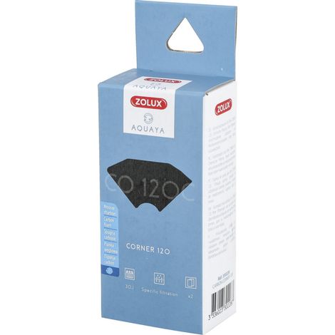 Filtre pour pompe corner 120, filtre CO 120 C mousse charbon x 2. pour aquarium. - zolux (1/3)