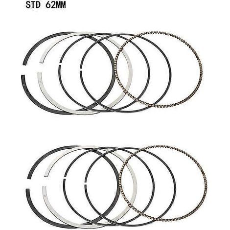 Utilisé pour 62MM STD +25 +50 Alésage Piston Segment Two Game Pour Kawasaki EX250 Ninja 250R 1986-2007 EL250 Eliminator 250 1990-1996 KLE250 Anhelo(62mm STD)