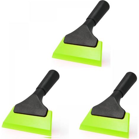 Grattoir à vitres multi-usages en silicone pour fenêtres, vitres, portes de douche, grattoir à vitres (12,7 cm, vert), 3 pièces (1/5)