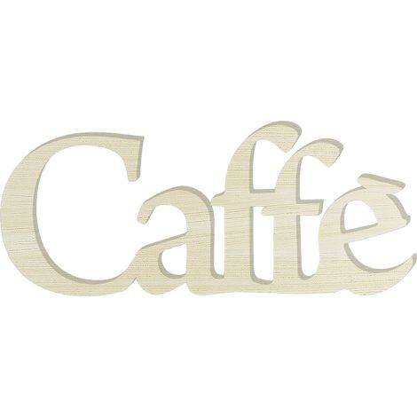 Lupia - Scritta in Legno 3D CAFFE', WOODWRITE colorazione Shabby, Abbellisci Casa o Negozio, Made in Italy, Facile da Appendere o Appoggiare, 55x24x1 cm, legno ecologico MDF (1/4)