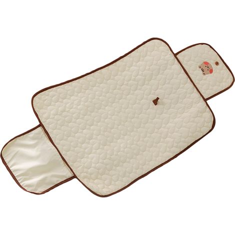 Tapis à Langer Pliable - Coussin De Change Imperméable En Coton - Pour Voyage Et Extérieur - 50x70cm (1/5)