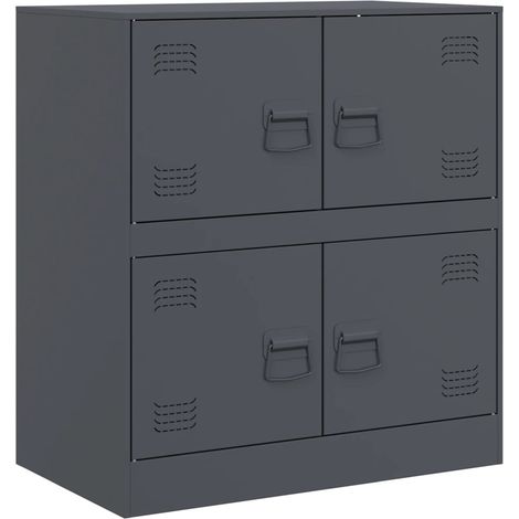 Buffet credenza cassettiera mobile contenitore organizer cucina soggiorno soggiorno 67 x 39 x 73 cm antracite acciaio 020029699