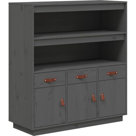 Maison Exclusive - Aparador alto madera maciza de pino gris 100x4 (1/5)