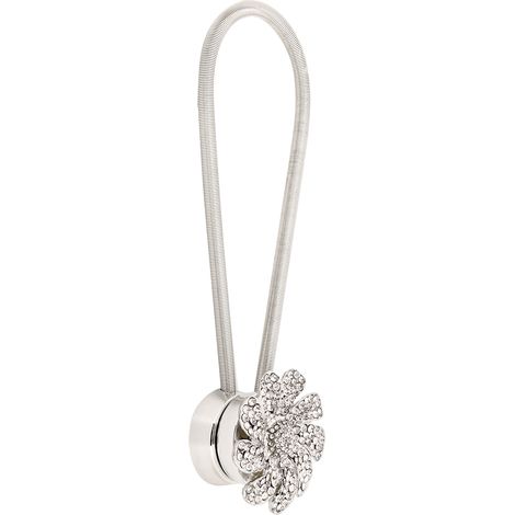 Magnétique en Forme de Fleur avec Strass, Attache Rideau Alliage Élégant (1/5)