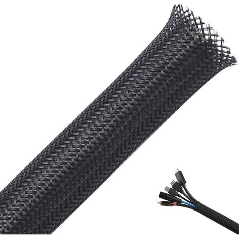 Gaines de câbles vendues au mètre, 5 mm 10 mm, gaines tressées, gaines tissées, protections de câbles, polyester, guides-câbles