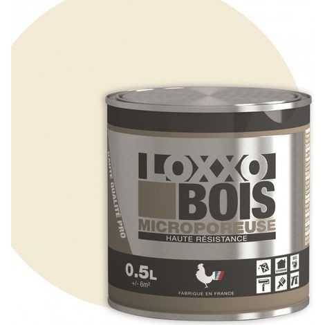 Peinture bois glycéro microporeuse 0,5L blanc crème – Haute résistance UV et intempéries – Finition satinée pour extérieur et intérieur – Loxxo (1/4)