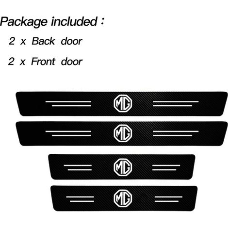(4 pièces) Seuil de porte latéral autocollant en fibre de carbone,anti-rayures et imperméable,pour Morris Garages MG MG3 MG6 MG7 HS ZS GT (1/3)