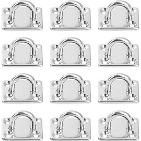12 Pièces Platine Oeil INOX M6 Platine Ancrage INOX Crochet Oeillet Plaque a Oeillet Carré Crochets de Plafond Support Anneau Mural pour Accrocher des Objets Crochets de Fixation (1/5)