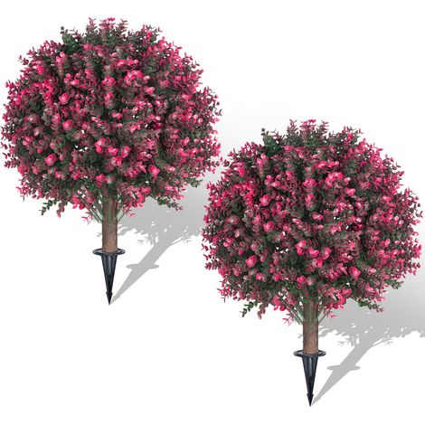Ensemble de deux plantes artificielles réalistes, verdure synthétique résistante aux UV, fleurs décoratives artificielles (1/5)