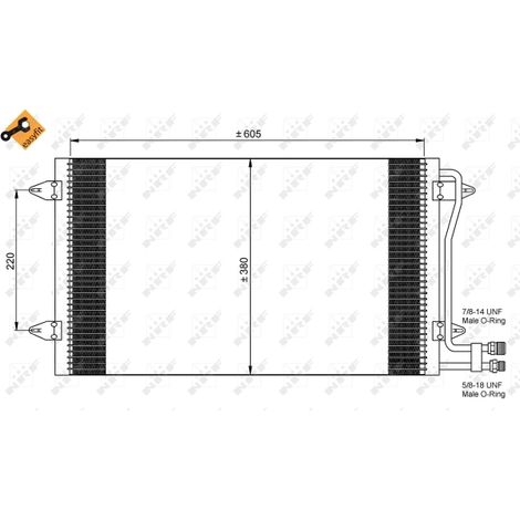 Condenseur, climatisation NRF 35656 VW 2D0820413A 2D0820413B 2D0820413C