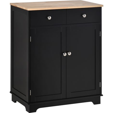 Buffet BELINE noir et bois d’hévéa (1/5)