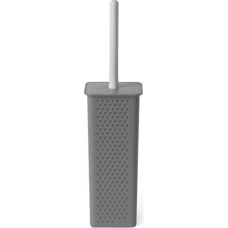 Brosse Toilettes WC Plastique Recyclé sans BPA Fabriquée en Espagne Balayette WC Compacte 9,5 x 9,5 x 39,5 cm Collection Gris (1/2)