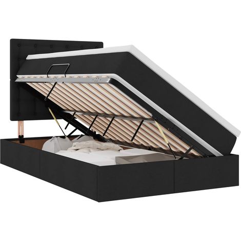 Maison Exclusive - Letto con contenitore e materasso Nero 120 x 190 cm Tessuto