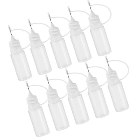 10pièces Flacons Compte-Gouttes Souples à Embout Fin Lot pour Application Pratique de Colle et Huile (1/5)