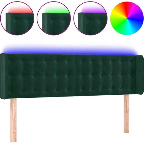 Maison Exclusive - Testiera a LED Verde Scuro 147x16x78/88 cm in Velluto (1/5)