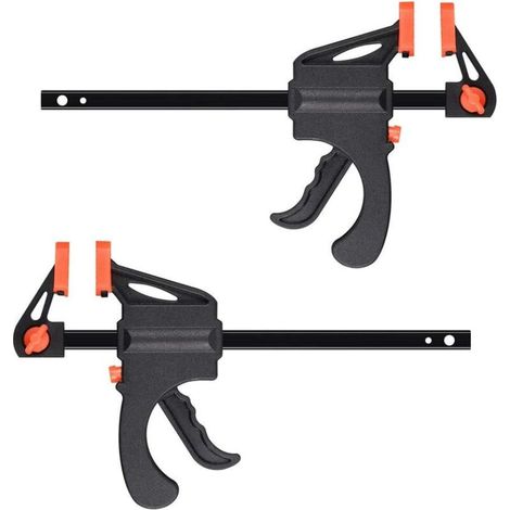 Lot de 2 serre-joints rapides 20 cm pour travail du bois – DELKEVIC (1/5)