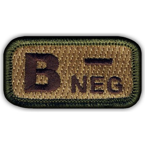 Patchion Blutgruppe B "neg" mehrfarbig - zum Aufbügeln / mit Heißsiegelrückseite - Gestickter Aufnäher/Abzeichen/Emblem