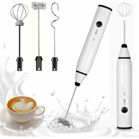 Mousseur à lait électrique  Fouet émulsionneur à Lait USB  Mousseurs à lait à main Rechargeable par USB pour Café Latte Cappuccino-Ensoleillé (1/4)