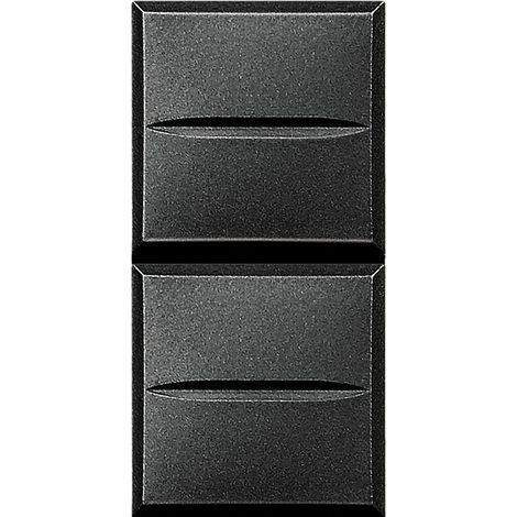 Double poussoir Axolute NO/NO 10A 250V Connexion auto Anthracite 1 mod. BTICINO HS4036 (1/2)