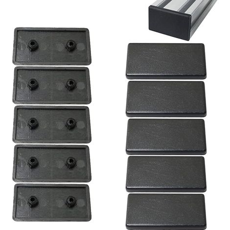 Lot de 10 embouts d'extrusion en aluminium, capuchons rectangulaires en plastique pour série européenne standard 2040, accessoires de fixation pour barres profilées en aluminium (1/5)