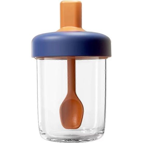 Tasse à flocons d'avoine en verre de 400 ml avec double joint et poignée en silicone intégrée (1/5)