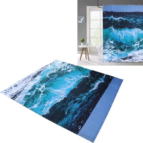 Duschvorhang, knitterfreier dekorativer Vorhang als Raumteiler für Zuhause oder Hotel (150 x 180 cm). (1/5)