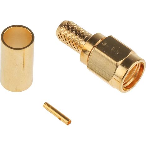 Connecteur coaxial RS PRO Mâle Droit, raccordement A sertir Montage sur câble ( Prix pour 1 ) (1/3)