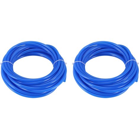 2 pezzi di tubo flessibile per aria compressa in PU da 8 mm (diametro esterno) x 5 mm (diametro interno), 10 metri, colore blu.