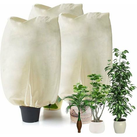 Lot de 3 housses de protection pour plantes d'hiver, 110 x 90 cm, avec cordon de serrage réglable, réutilisables. (1/5)