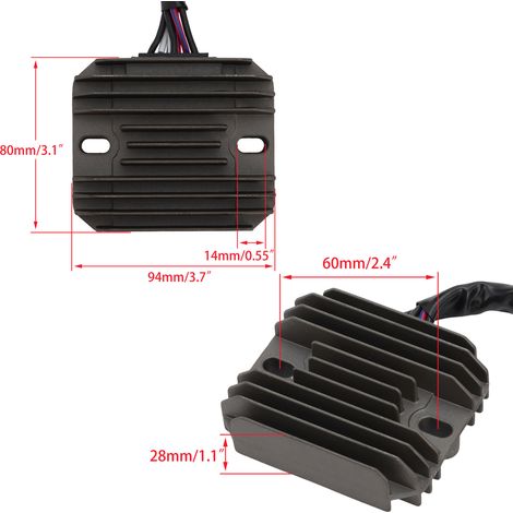 The voltage regulator rectifier is suitable for GSX-R600 01-05, GSX-R1000 01-04, and 31401-35F00. (1/4)