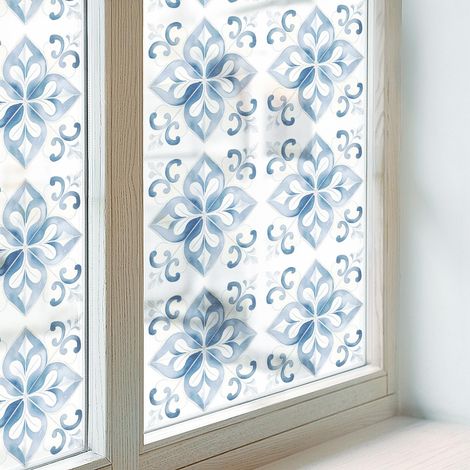 Anti Regard Film pour Fenêtre 200x100 Protection Décoratif Adhésif Collés sur le Verre pour Chambre Cuisine Salle de Bain Vitrail Élégance classique (1/5)