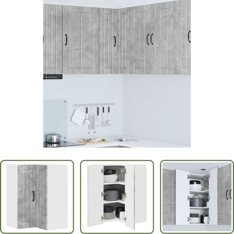 Küchenschrank Beton Grau - Küchenschrank Beton Grau 57 x 57 x 80 cm Holzwerkstoff (1/5)