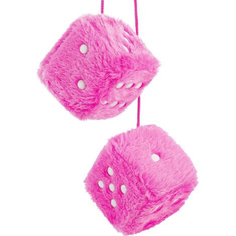 Lot De 2 Dés Duveteux pour Voiture 2.75 Pouces Cubes Voiture Style Rétro Carrés à Suspendre pour Décoration Intérieure De Voiture Rosa (1/5)