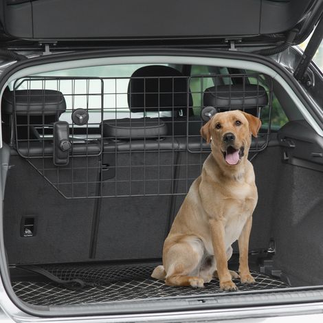 Rete divisoria universale per cani da auto, protezione per bagagliaio, regolabile da 90 a 120 cm, in metallo. (1/5)