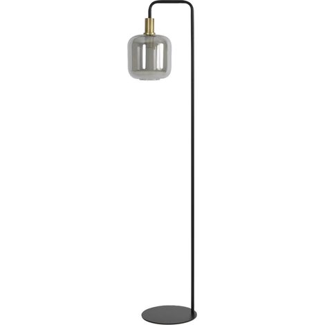 Light & Living - stehlampe - Lekar - schwarz - glas metall -