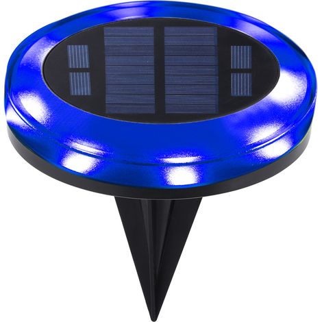Lampe solaire étanche à 12 LED à encastrer dans le sol Lampe d'extérieur pour décoration de jardin et pelouse Bleu (1/5)