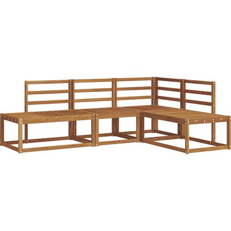 Outdoor-Sofagarnitur 4 Stück Natur Massivholz Akazie vidaXL