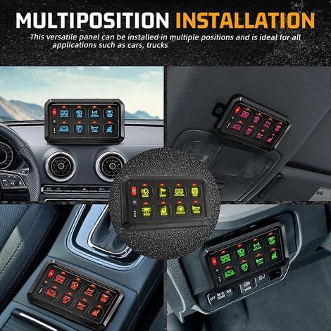 Universelles 8-Schalter-LED-Bedienfeld mit App für Pkw, Lkw und Geländewagen (1/5)