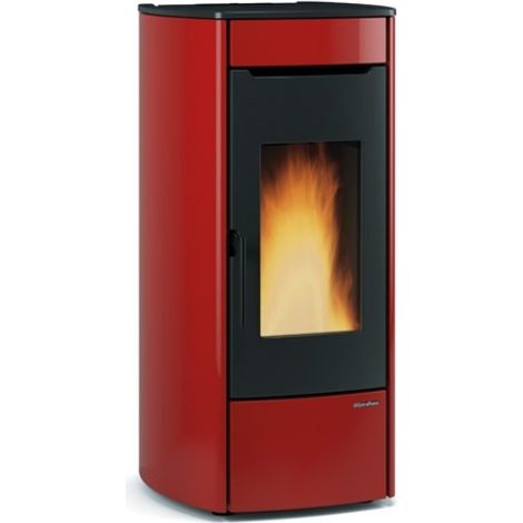 Poêle à granulés ventilé hydro - EXTRAFLAME Marina Idro H13 19 kW  Bordeaux (1/2)
