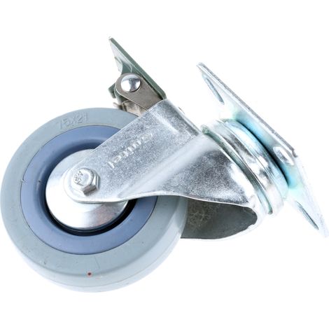 Roulette industrielle Pivotant avec frein Guitel Hervieu, Acier galvanisé, Ø 75mm, 60kg ( Prix pour 1 )