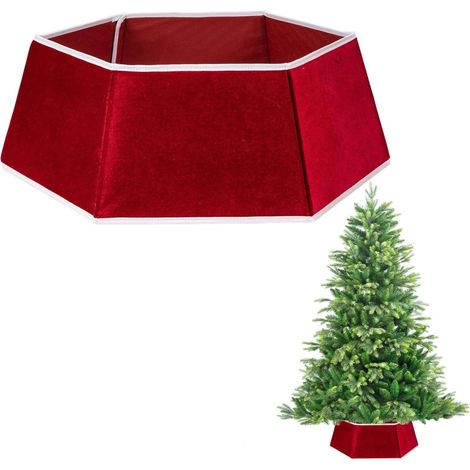 Jupe de Sapin de Noël Pliable en Velours de 68,1 cm pour décoration d'arbre de Noël (1/5)