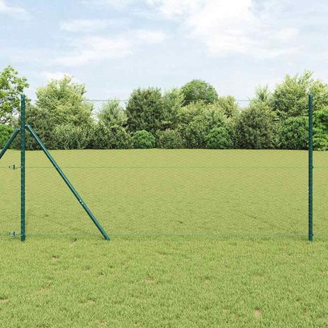 Zaunpfosten Grau 100 x 1,4 m (25 mm Maschenweite) Stahl und PVC