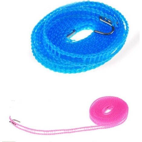 2 pièces cordes à linge coloré résistance au dérapage corde à en Nylon coupe-vent pratique pour VOILE D\'OMBRAGE - TOILE SOLAIRE (1/4)
