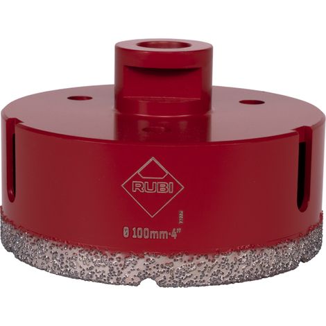 Rubi – Foret béton pour perceuse Ø100 mm M14 – Perçage à sec rapide dans grès cérame et marbre – Technologie VACUUM BRAZED – 57907
