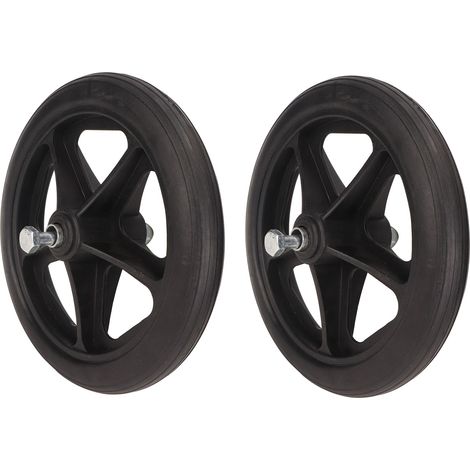 Lot de 2 roulettes de fauteuil roulant 7 pouces en caoutchouc à faible bruit, pièce de rechange pour déambulateur