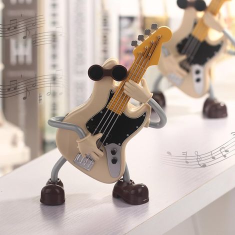 Decorazione per carillon, carillon a forma di chitarra con funzione girevole automatica, carillon da scrivania sospeso con motivo a cartoni animati, carillon con (1/2)